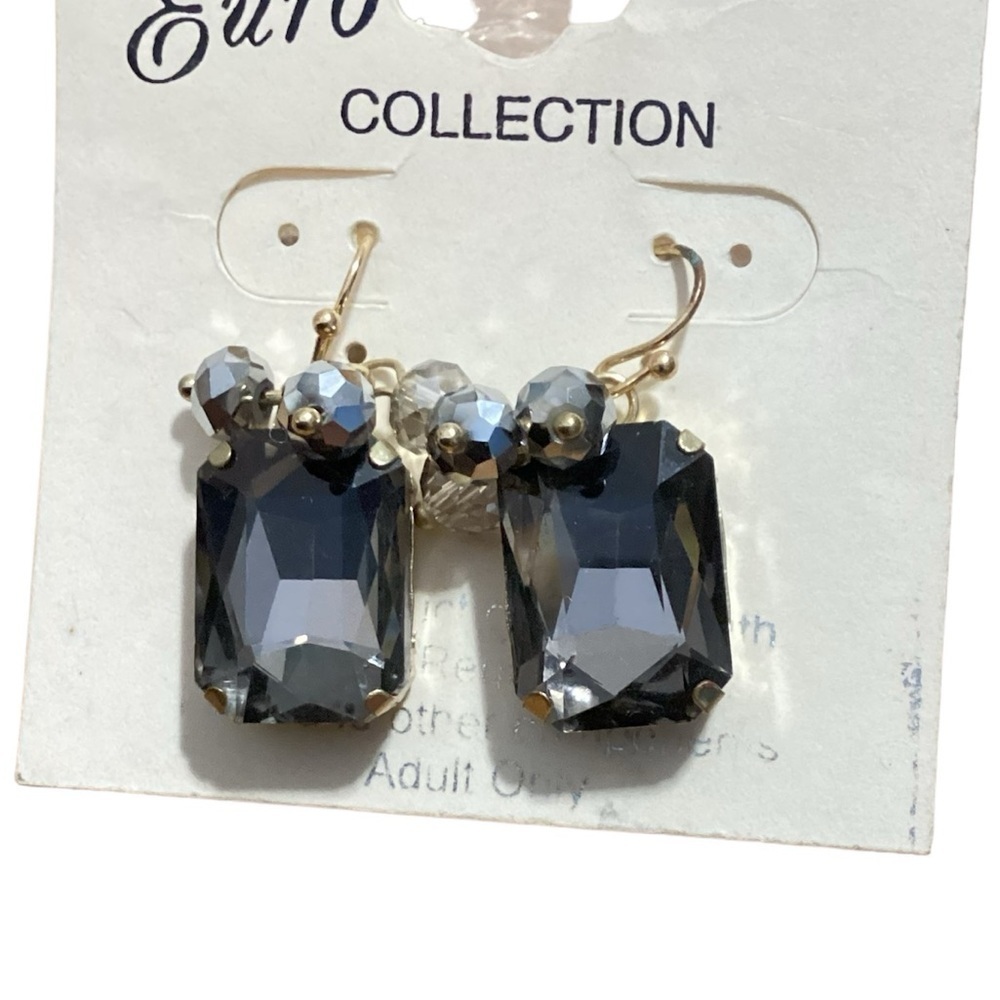 Black SQUARE LIGHTWEIGHT STATEMENT EARRINGS #204